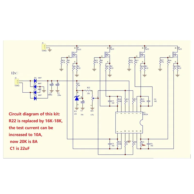 AC88-2X DIY Kits 150W 10A Battery Capacity Tester Adjustable Constant Current Electronic Load Discharge Test