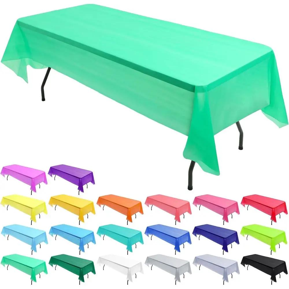 

40 Pcs Disposable Plastic Tablecloth Bulk 54 x 108 Inch Assorted Color Tablecloth RecPlastic Table Cover Decorative Disposable T
