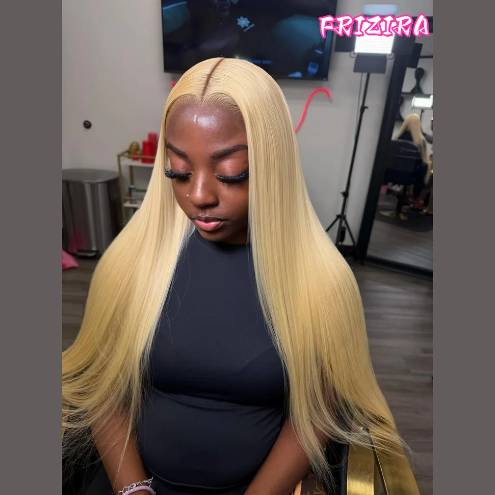 

13x6 HD Прозрачный 613 Светлые кружевные фронтальные парики из натуральных волос Прямые парики из натуральных волос на кружеве можно красить Любой цвет