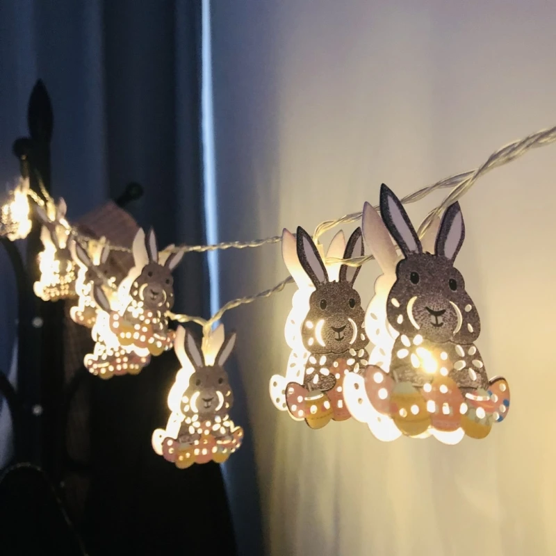 10/20 LEDs Cute Rabbits String Lights Bunny Fairy Lights Night Light Decoration for Home Fairy Lights Battery Operated 2023 New