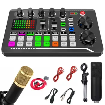 Podcast microphone sound card kit English version streaming equipment package //Podcasting