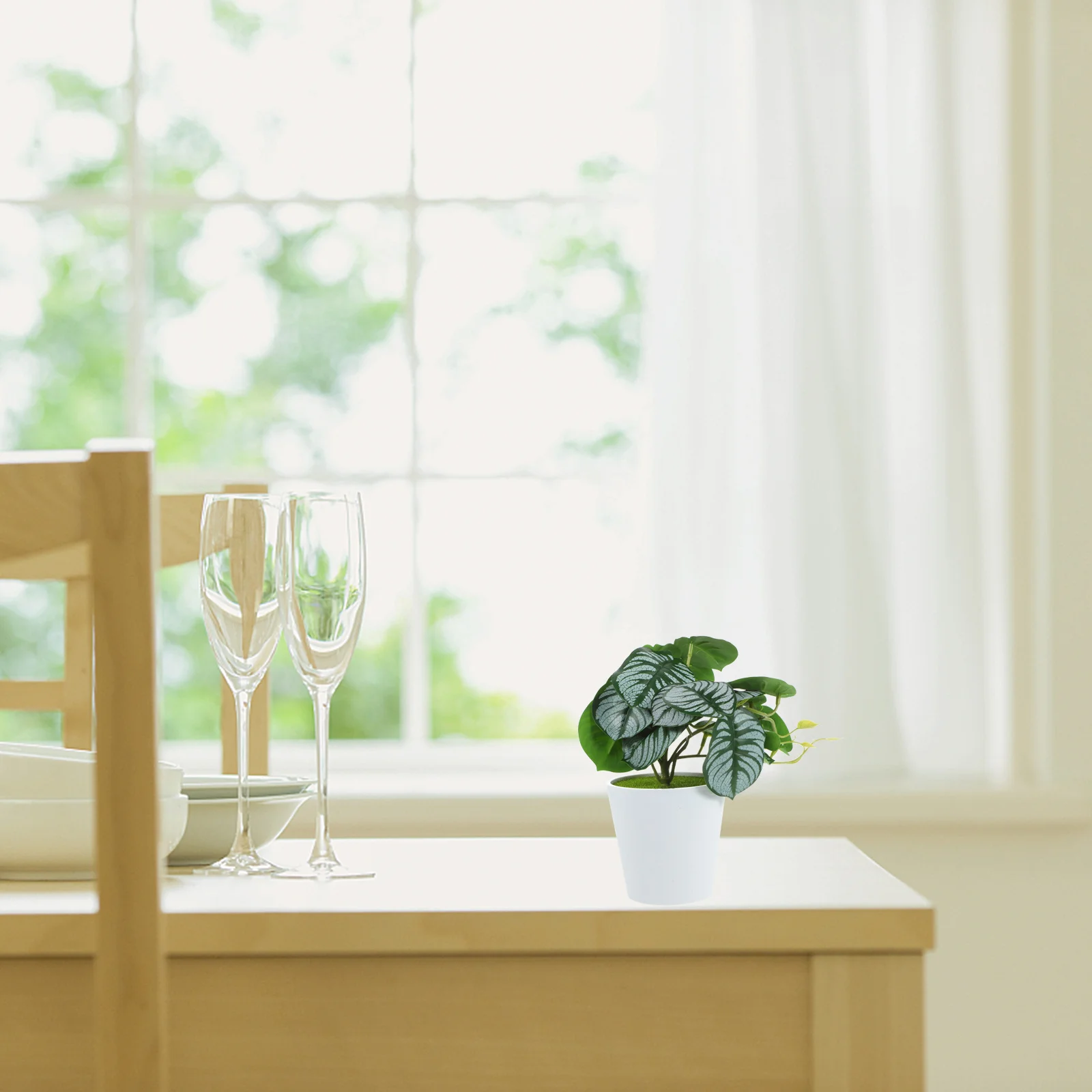 

Artificial Bonsai Plant Decoration Realistic Small Fake Potted Plant Desktop Office Home Decor Faux Greenery