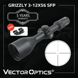 Vector Optics Grizzly 3-12x56 Riflescope Hunting 3-12x 56mm Rifle Scope German #4 Glass Reticle With Red Illuminated Dot