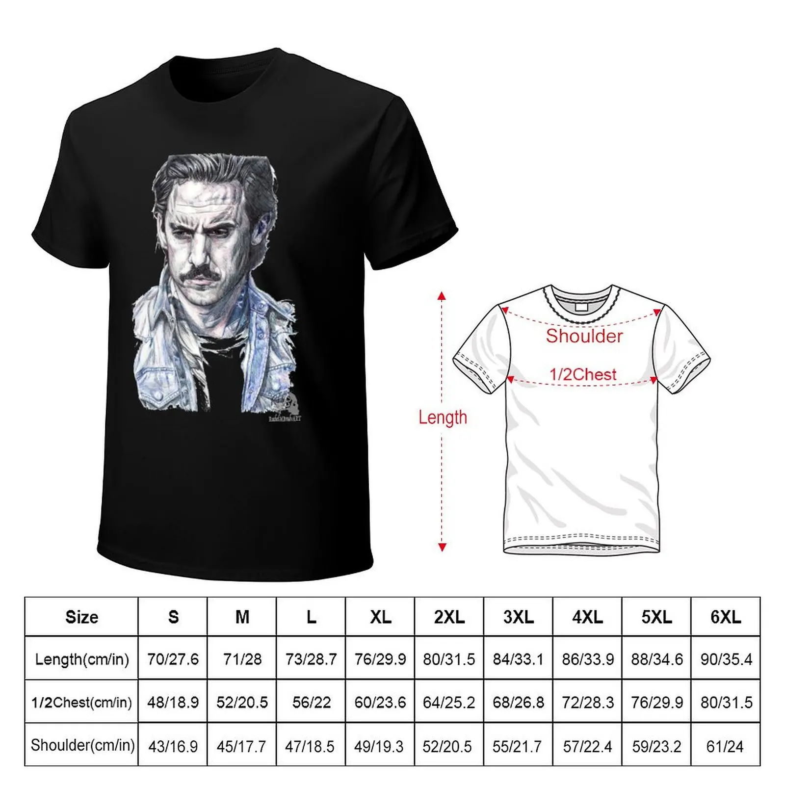 4 Color Pen Portrait of Milo T-Shirt Big and Tall Crew Neck Tee