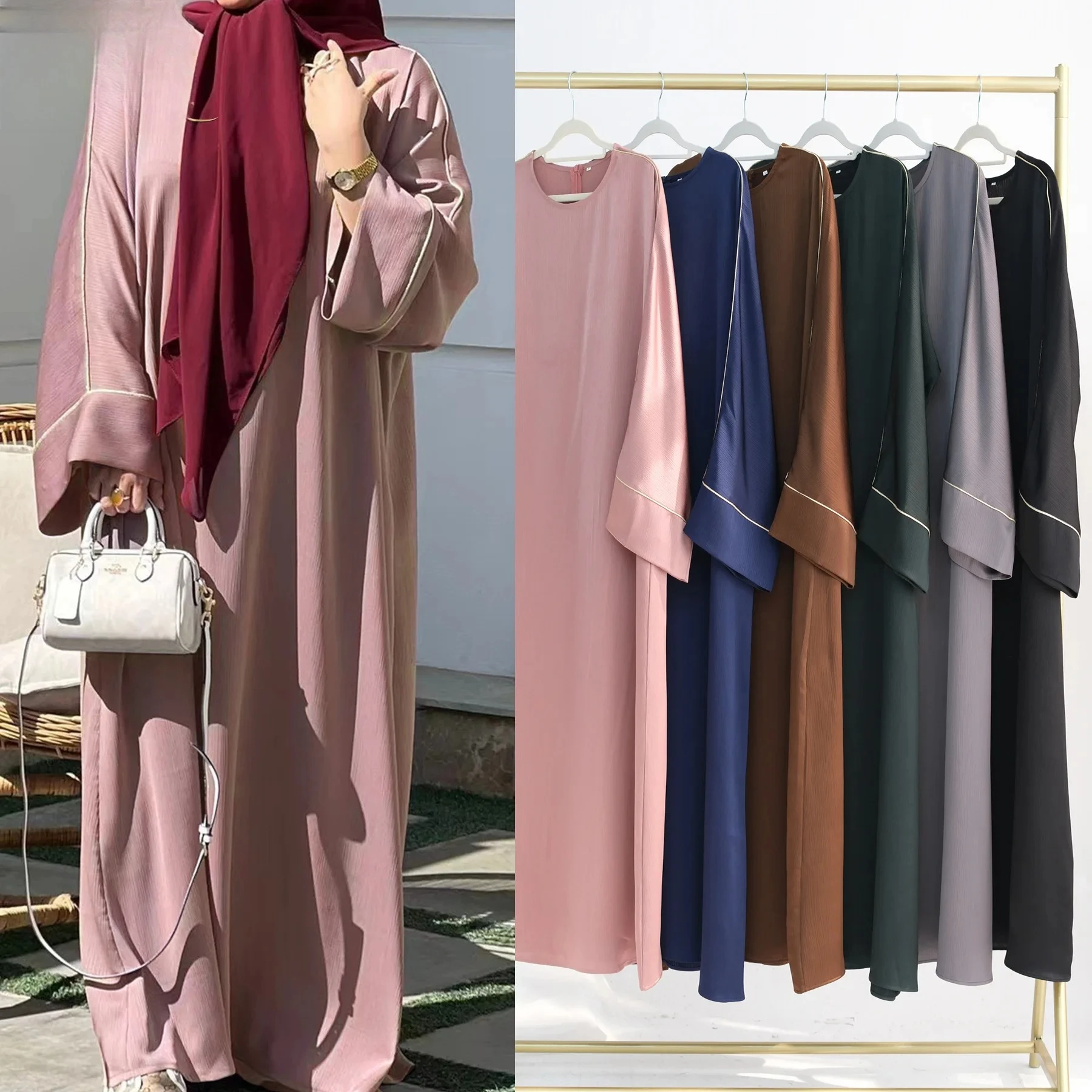 

AliExpress Dubai Middle East Turkey Contrast Color Trimmed Robe LR937