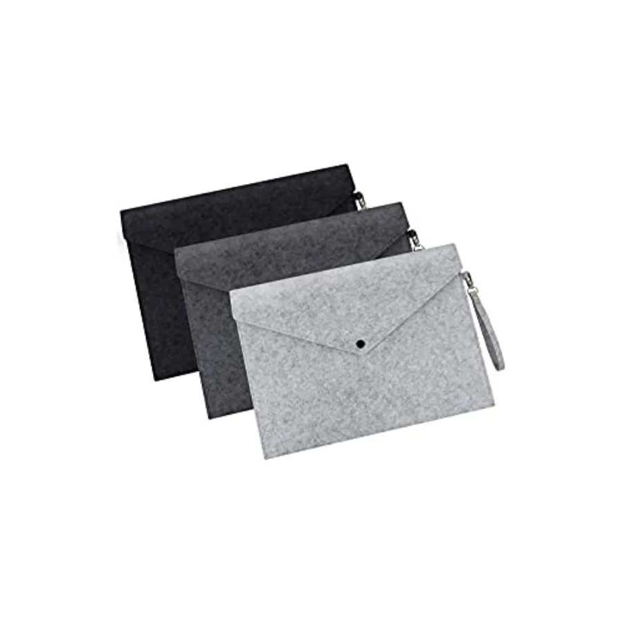 

File Folders Felt Folder Expanding File Folder Paper Envelope A4 Folders with Lanyard 3 PCS