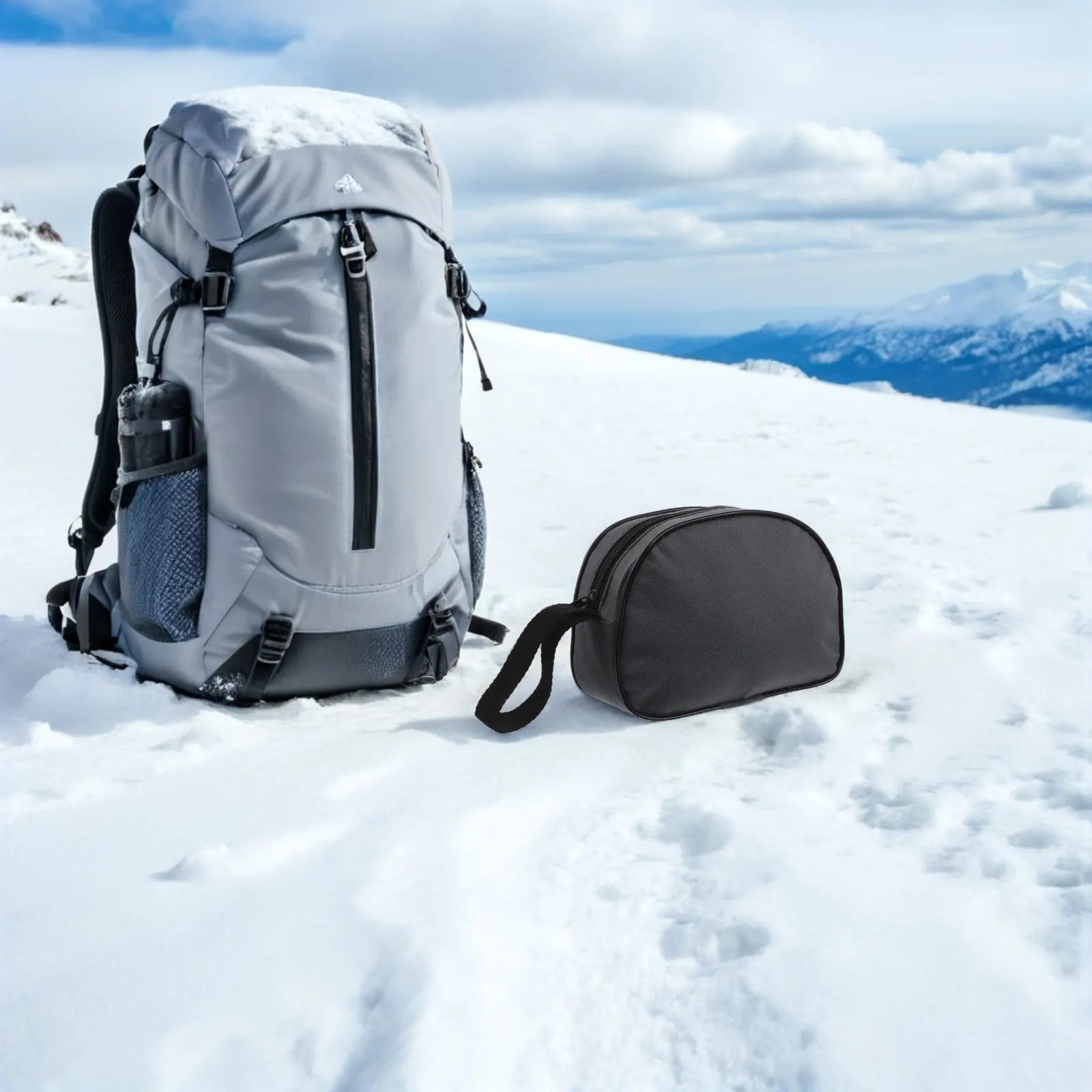 Foldable Crampon Storage Pouch Waterproof Crampon Bag Portable Ice Cleats Carrying Case for Hiking Mountaineering Winter Sports - view 6