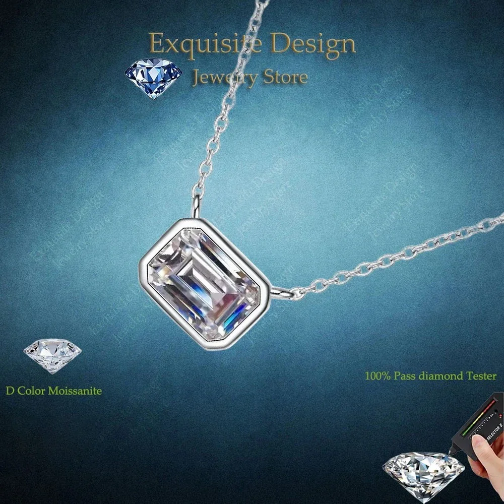 

Изысканный дизайн PT950, роскошная платиновая цепочка на ключицу, сахар, 1 карат, муассанит, колье, кулон, женское ожерелье, хороший ювелирный подарок