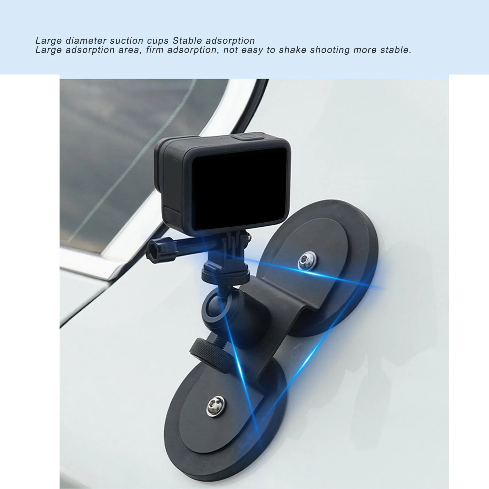 

Magnetic Action Camera Mount with 360° Ball Head Double Magnet Action Camera Mounting Base for Action 5 Pro 4 3 Pocket 3 X4
