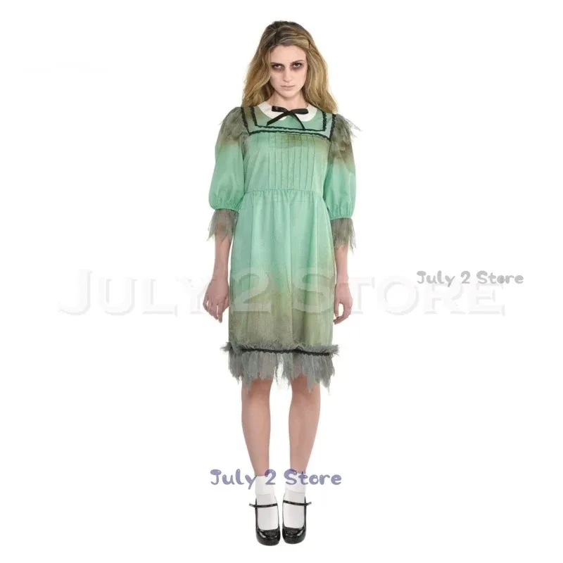 

asdh8@Halloween Horro Shining Twins Girls Party Creepy Dress Cosplay Costume Scary Halloween Party Carnival Women Masquerade Out