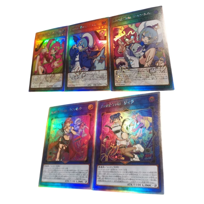 Yu Gi Oh LiveTwin Lilla Animation Characters Self Made Refraction Flash Card Anime Classics Game Collection Cards Toy Gift