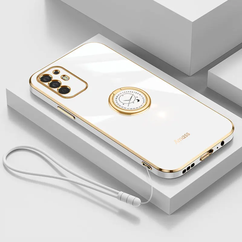Luxury Plating Stand Holder Soft Phone Case For OPPO A94 5G Cover Shockproof OPPO Reno 5Z 5F Reno5Lite A94 A95 5G 4G Case Fundas