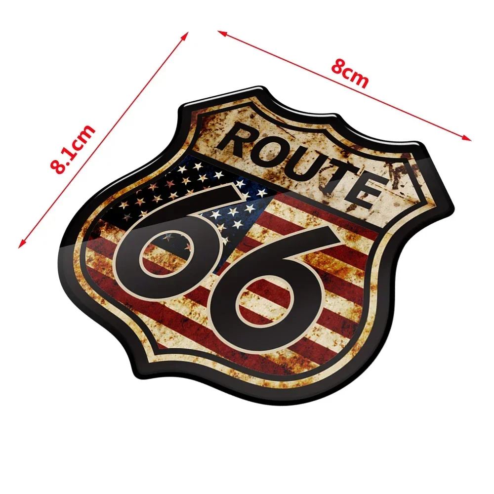 3D US The Historic Route 66 Stickers Rusty Decals Motorcycle Motorbike Car Vintage Sticker