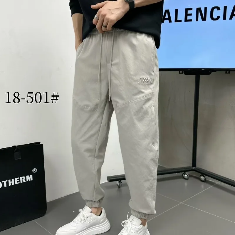 

Осенние новые корейские стильные уличные мужские повседневные спортивные брюки, модные свободные брюки больших размеров, молодежные брюки для бега интернет-знаменитостей