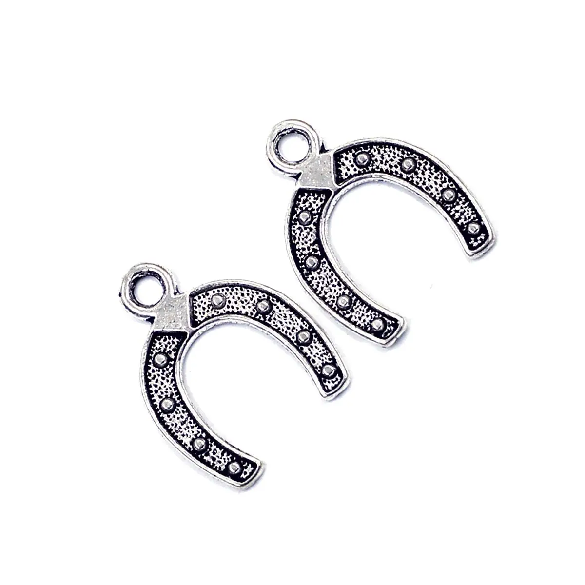 20PCS Vintage Horseshoe Charm Pendants Silver Tone 23x18mm DIY Bracelet Necklace Handmade Accessories