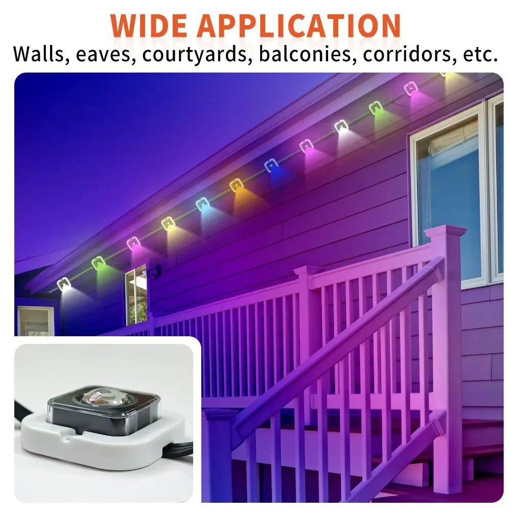 5pcs Weather Resistant LED Bracket Eave Mount H705 Outdoor Light Holder Universal Mounting Brackets for Govee LED Lights Outdoor
