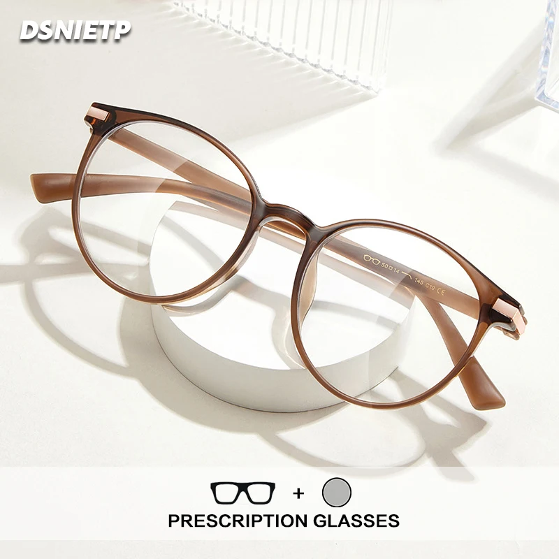 

Fashion Reading Glasses Women Quality Round Photochromic Anti Blue Light Prescription Glasses Myopia Progressive Brand Eyewear