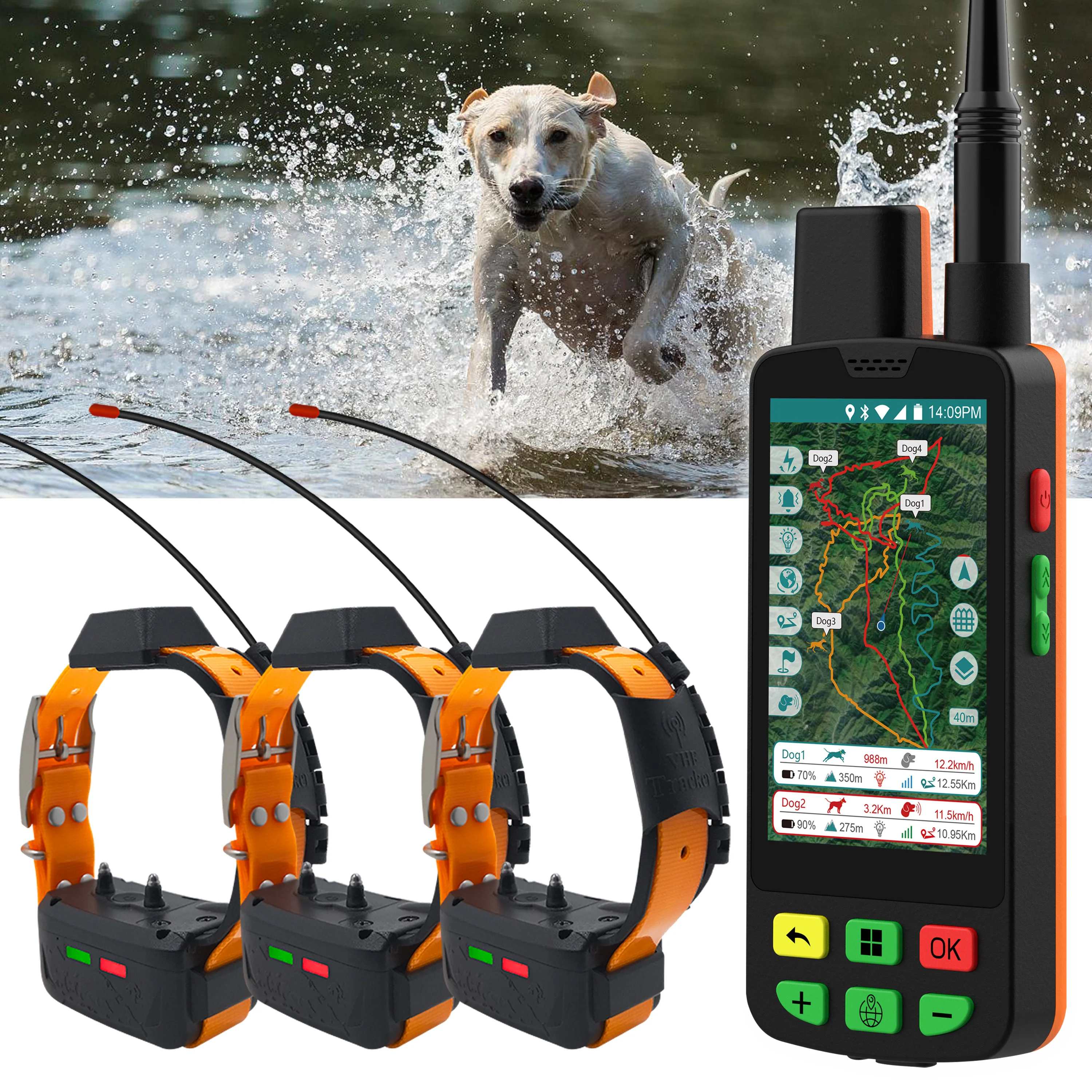 ESEEK Professional GPS for Dogs Hunter: Shot Detection Vibration Alerts + Camouflage Housing Options & ODM Profiles