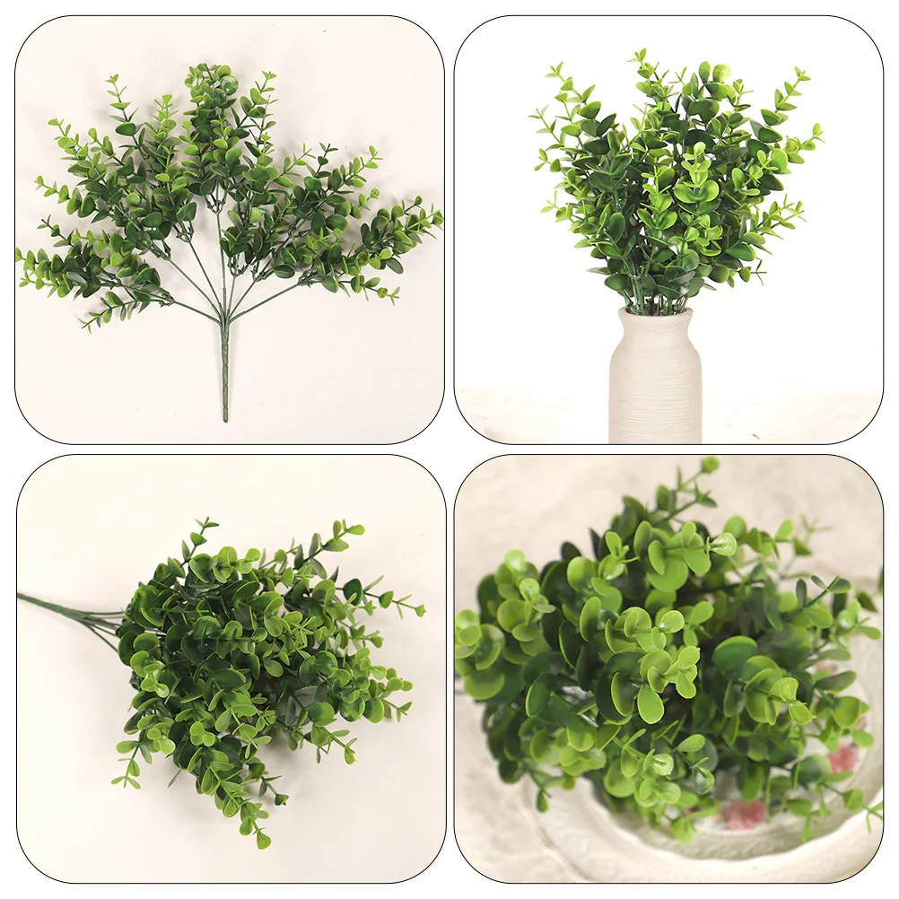 

2pcs Simulated Eucalyptus Leaves Home Decor Artificial Flowers Wedding Decorations Faux Branches Plant Decors Stylish