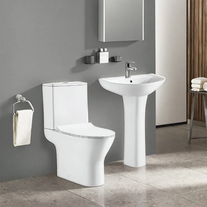 Sanitary Ware Suite Flush Ceramic  Bathroom  and Sink Set Toilet Set