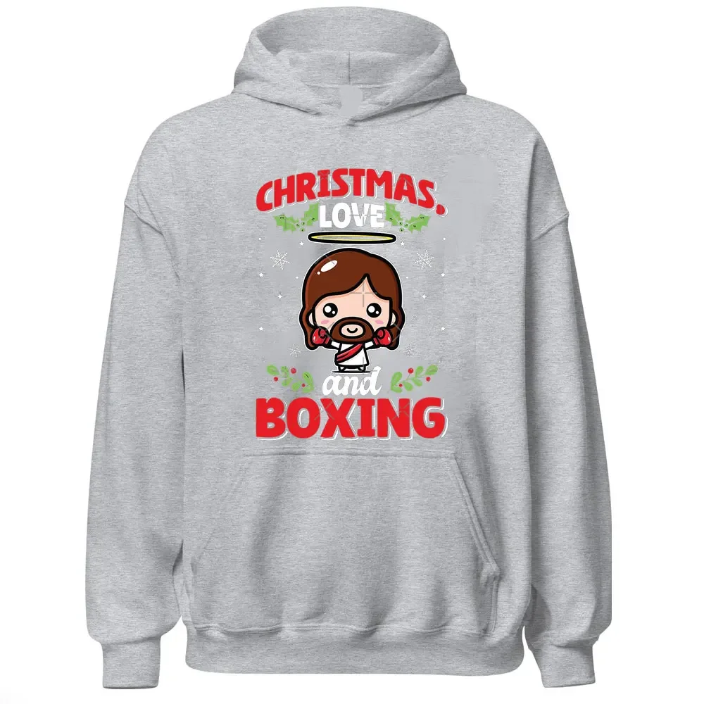 X'mas Shirt CHRISIMAS LIEFDE en BOKSEN Kerst Hoodie Mannen Grappig Patroon Ropa Hombre Herfst Nieuw in Hoodies & Sweatshirts Trui