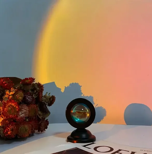 Mini lumière de coucher de soleil colorée créative, lumière ambiante enfichable directe USB, bouton réglable couleur de la lumière