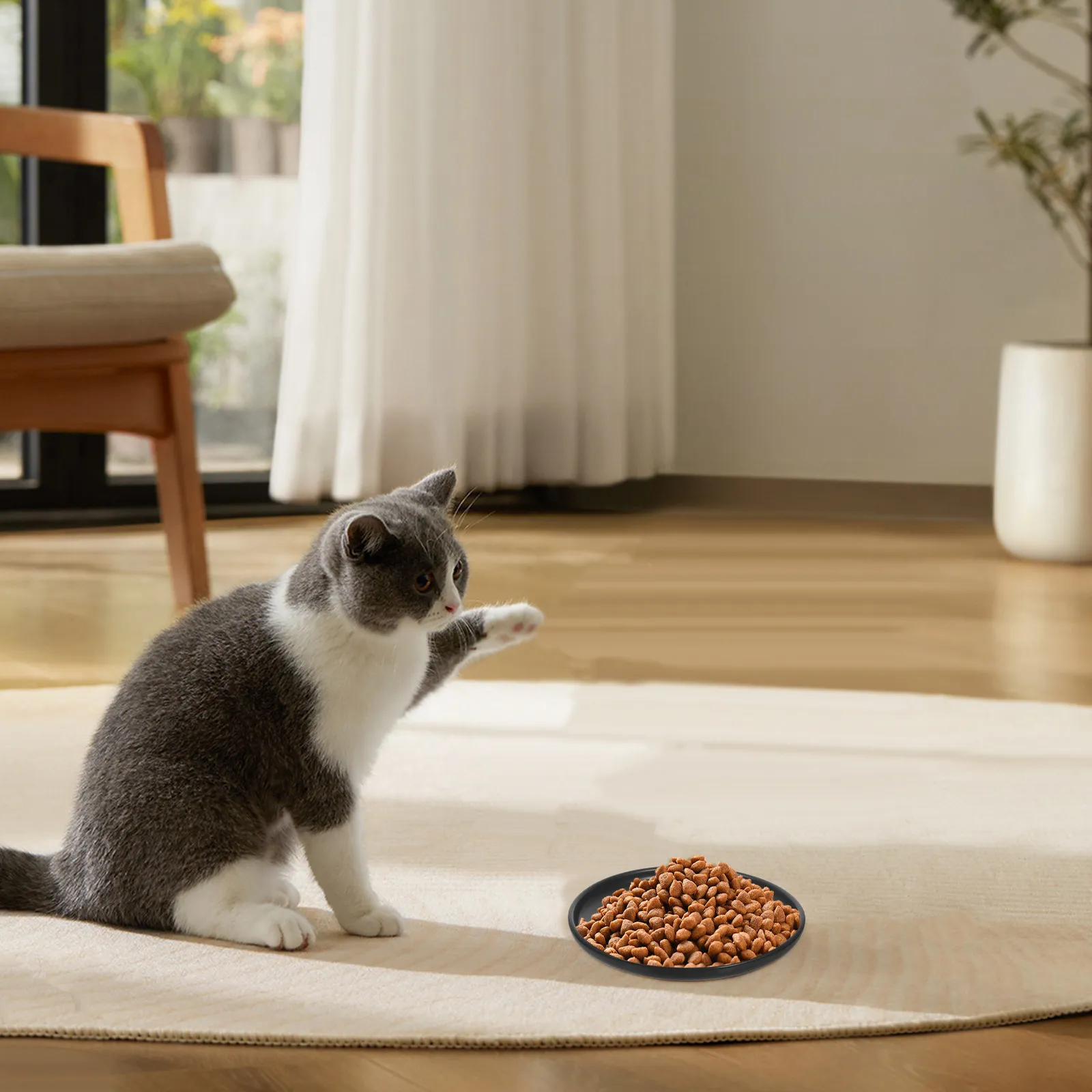 

Керамическая миска для кошек: большая емкость, эргономичный дизайн, гладкая поверхность, легко моется, неглубокая миска для кормления, тарелка для кошачьего корма