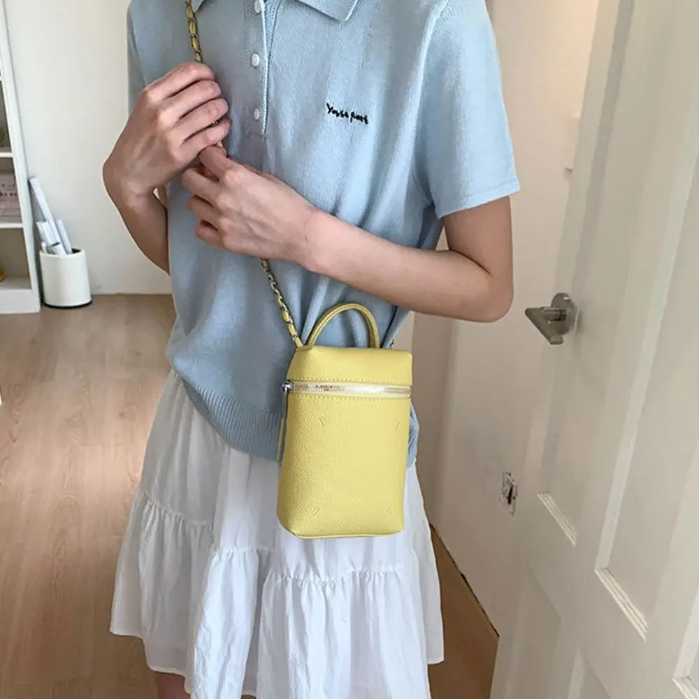 

Simple Korean Leather Square Bag Small Solid Color Single Shoulder Bag Chain High-grade Women’s Handbag Girls