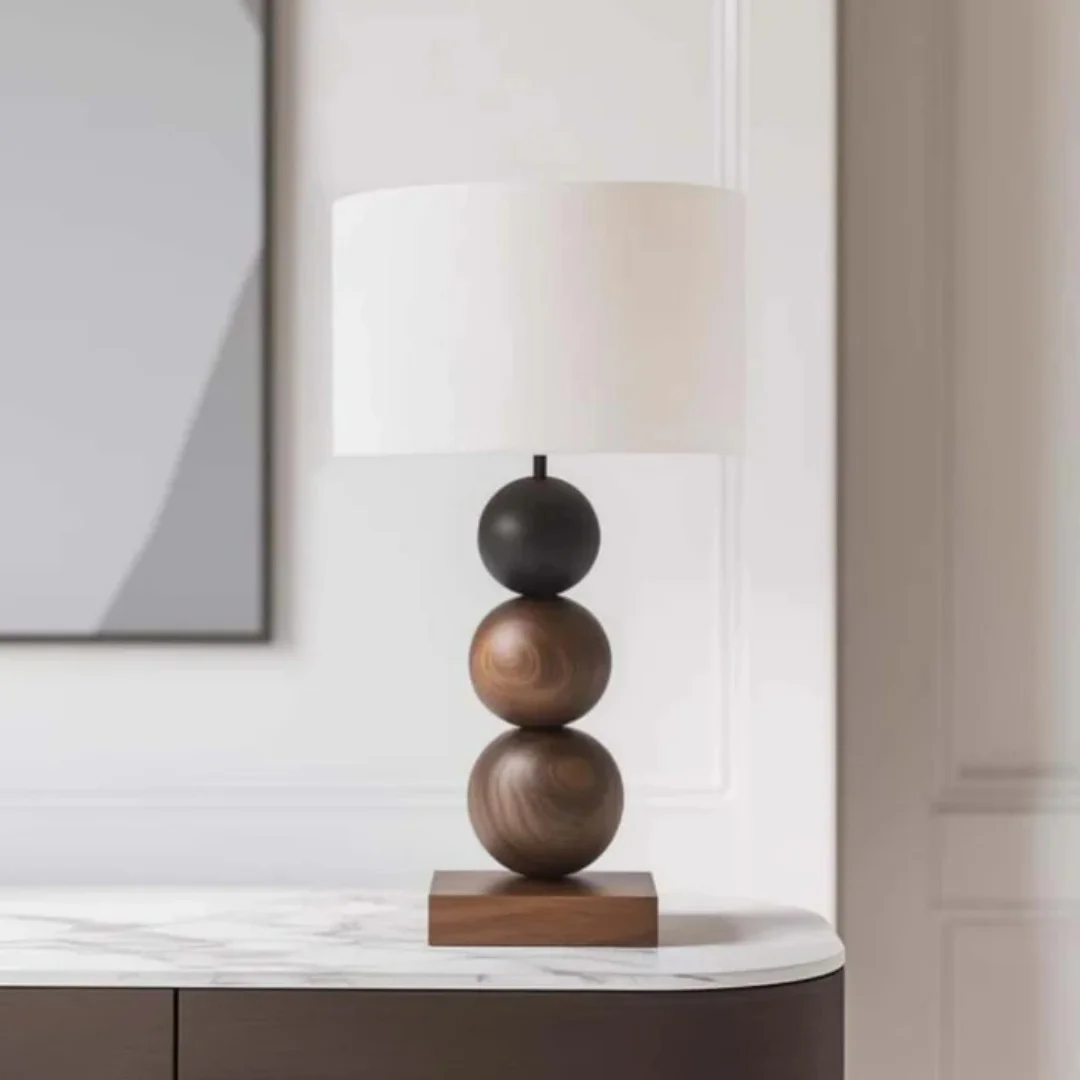 Three-layer Round Solid Wooden Tabletop Decoration - Medieval Modern Style - Hotel Bedroom Wooden Handmade Decorative Gift