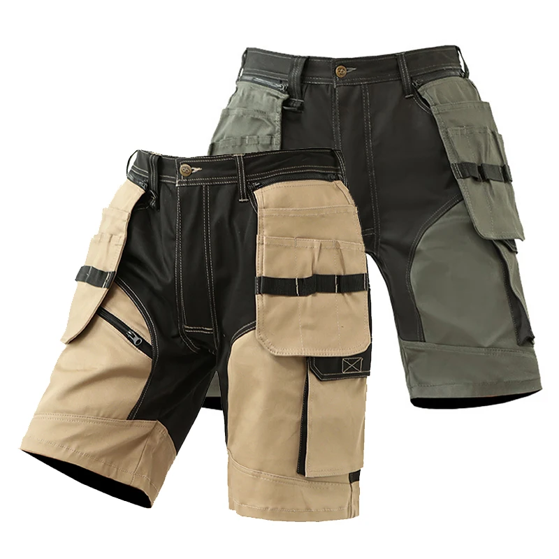 Heavy Duty Work Pants Short for Men Cargo Workwear Shorts Zipper Front Multi Pockets Cargo Pants Summer Short