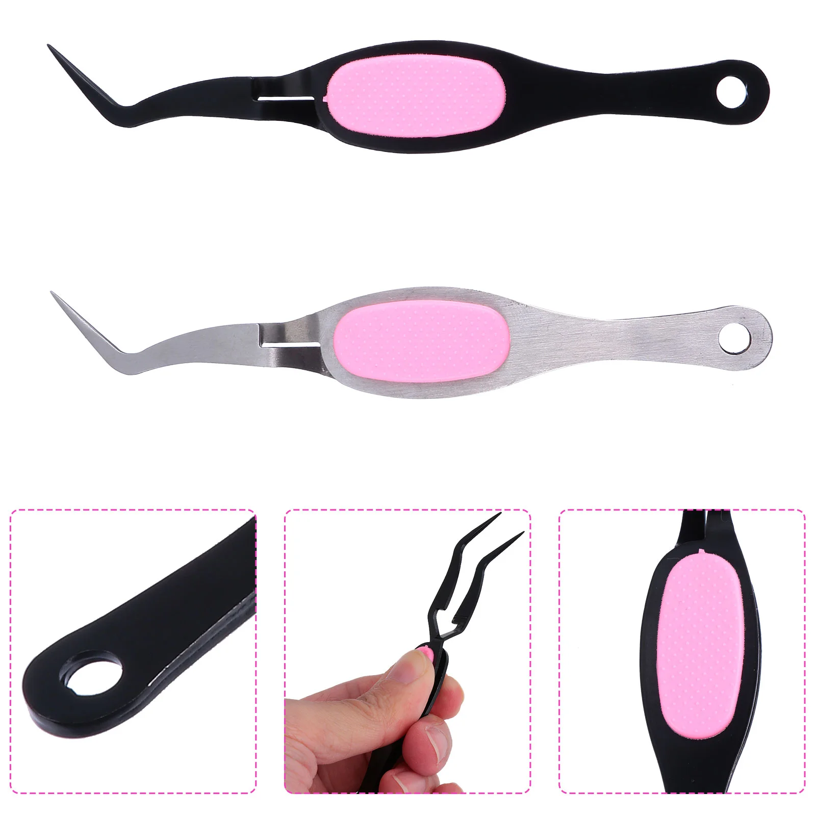 2 Pcs Tweezers Nail Positioning Clip Precision Hobby for Jewelry Set Premium Crossing Lock Professional Craft