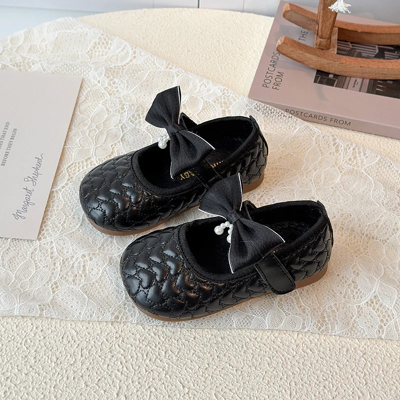

Детская кожаная обувь для девочек, осень-зима 2023, новая модная нескользящая универсальная обувь принцессы в корейском стиле с мягкой подошвой