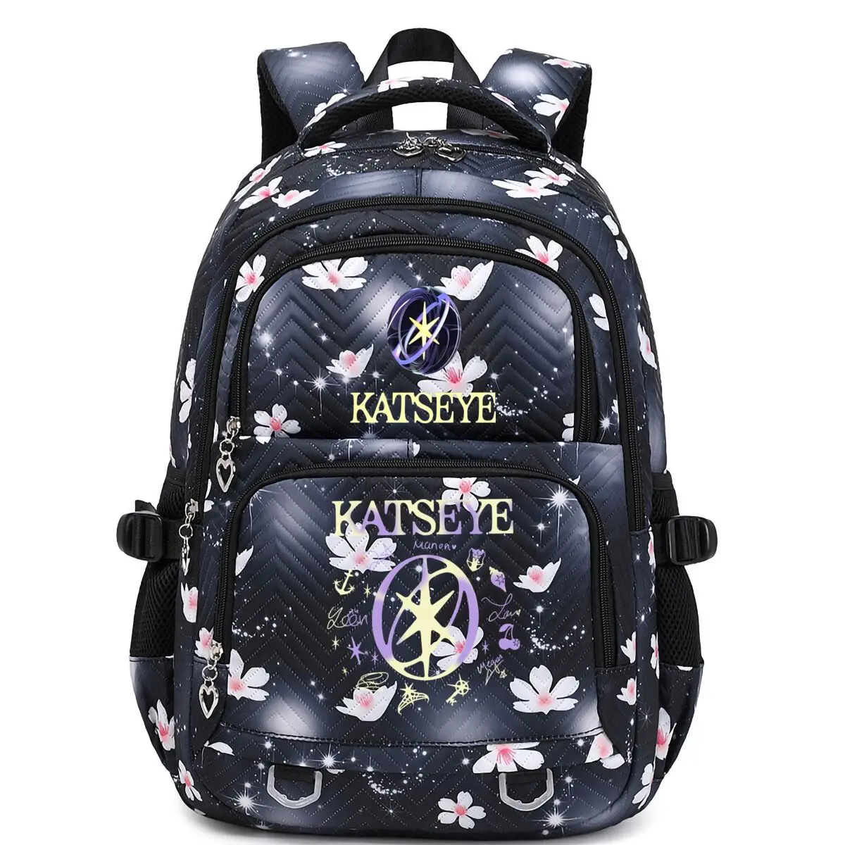 Aesthetics Style Katseye Backpacks for Girls Fashion Kpop Girl Group Katseye Korean Ulzzang Rucksack Waterproof Laptop Back Pack