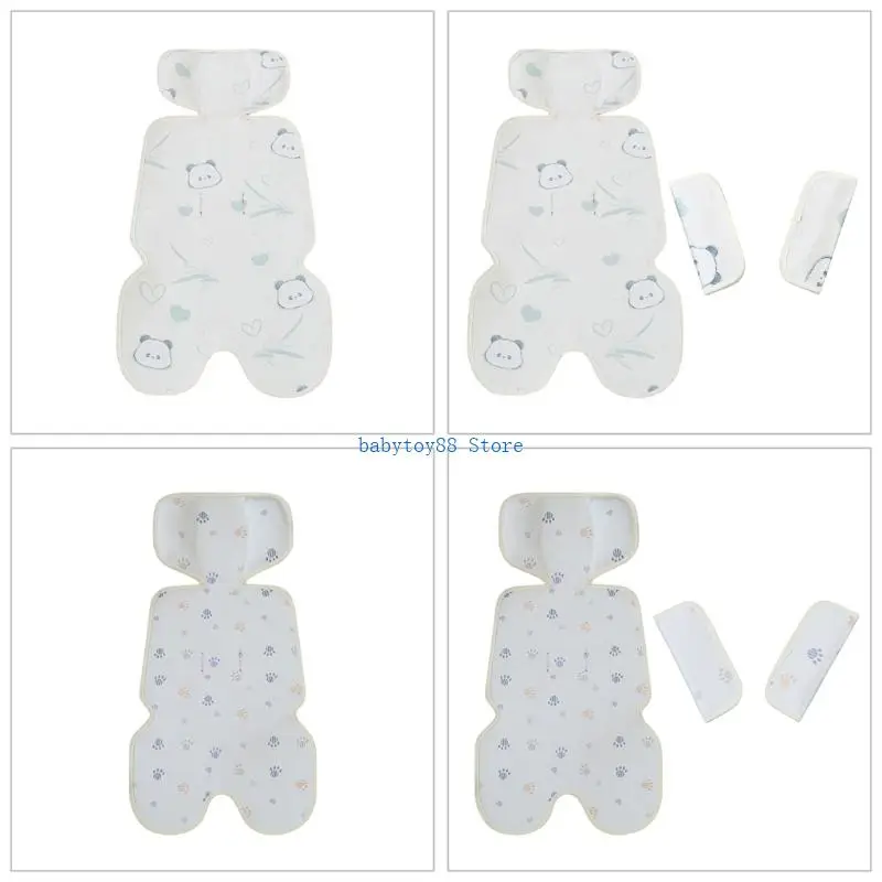 

Y4UD Strollers Cooling Pad Summer Pram Ice Silk Mat with/without Shoulder Belt Cover