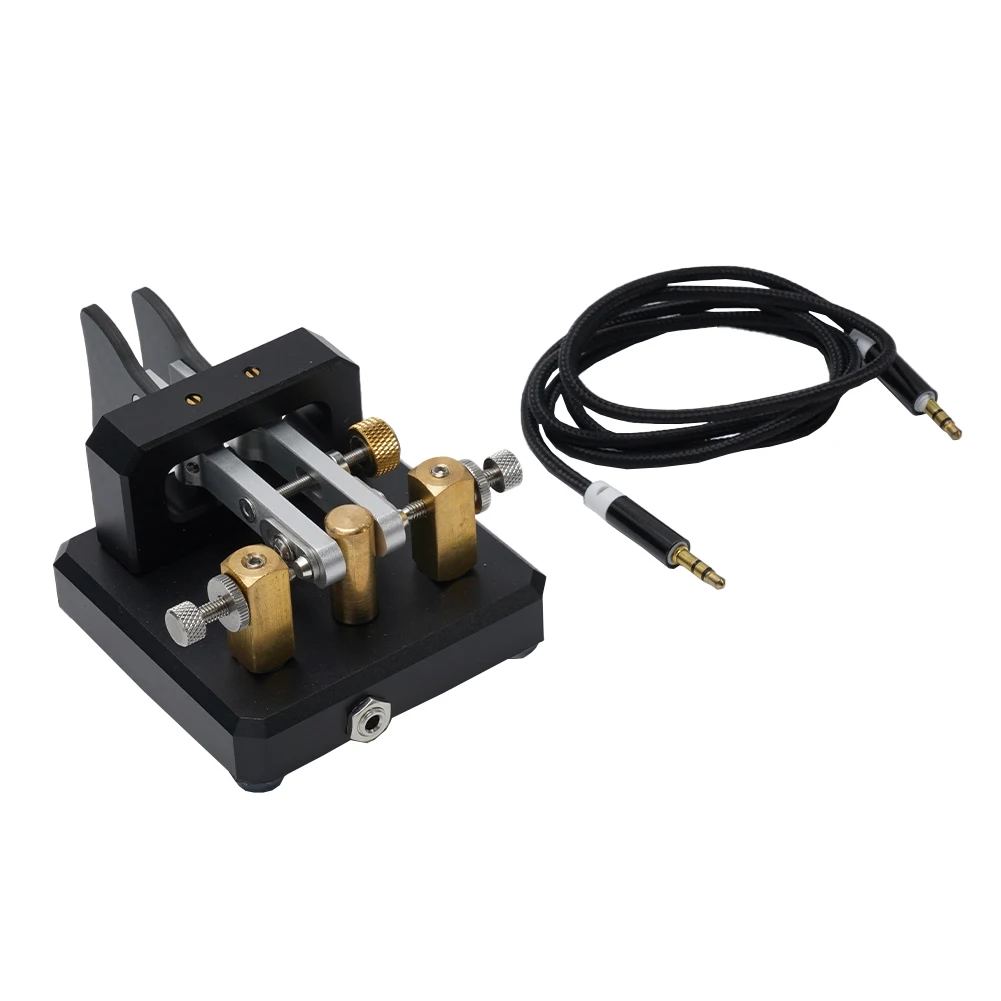 

Practical CW Transmitter With 1m Cable Dual 3.5mm Audio Interface Dual-Paddle Telegraph Key Automatic Morse Code Key