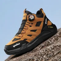 Botas de motociclista con perilla a la moda, botas de moto de diseño de tendencia, botines para hombre, zapatillas de Trekking antideslizantes para exteriores, botas masculinas