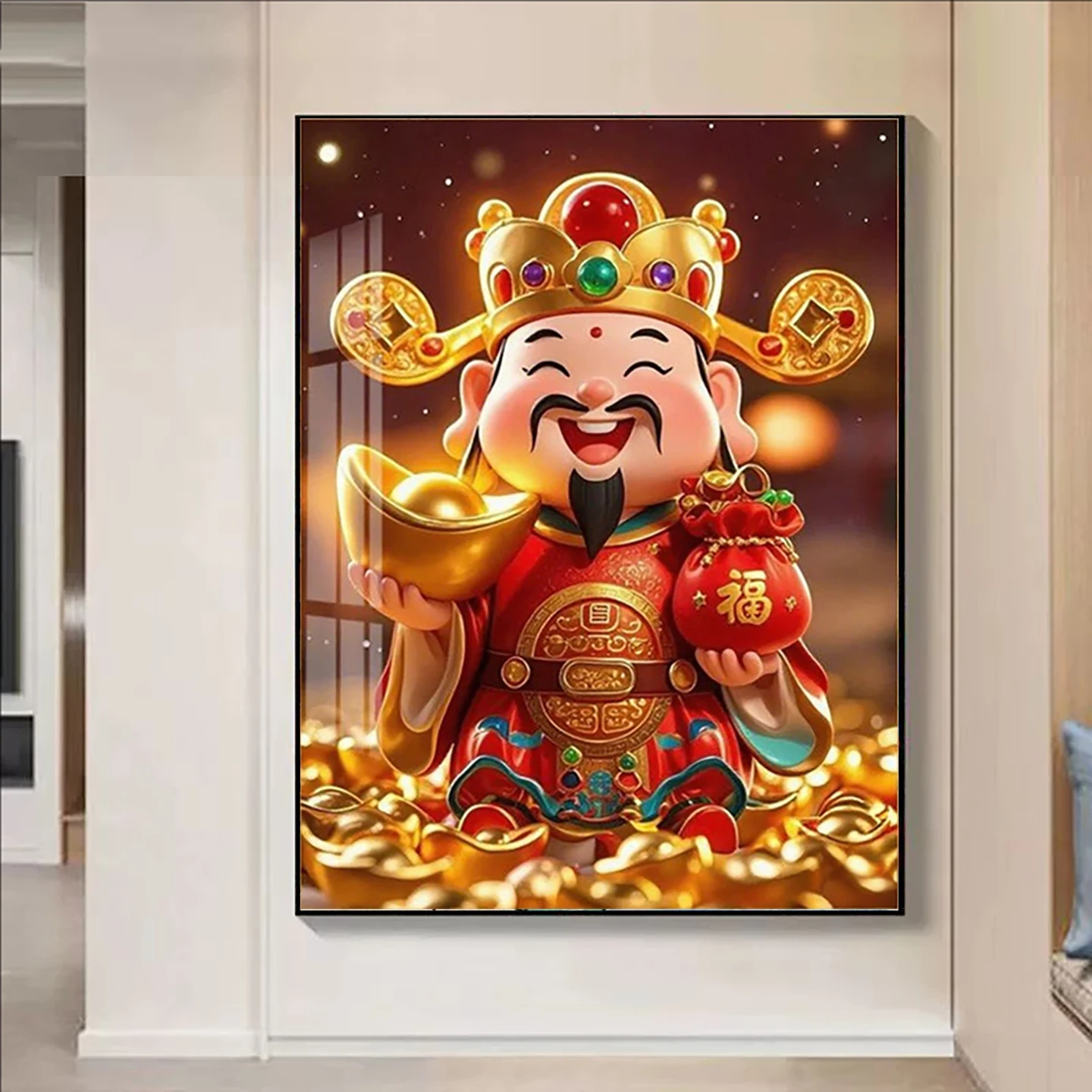 

New 2025 Diamond Painting Wealth God Handmade Cross Stitch Living Room Decorative Sti-On Diamond Art Unframed Festive Theme
