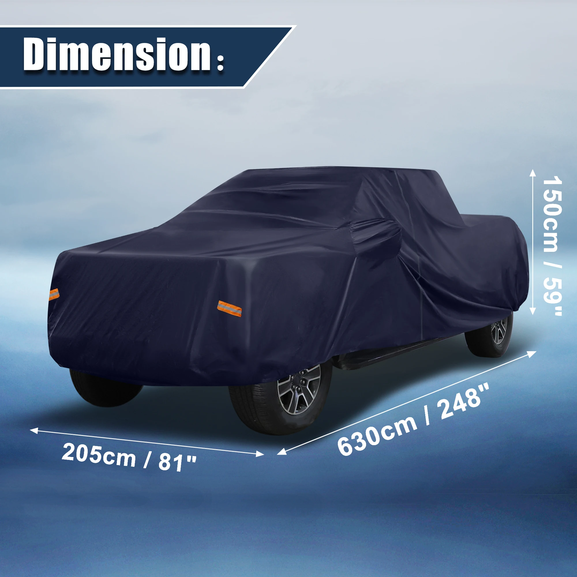 X Autohaux Pickup Truck-Abdeckung für Ford F150 Crew Cab Pickup 4-türiges 6,5-Fuß-Bett 2004–2021, Sonnenschutz, Staub, Schneeschutz, 190 Zähne, PU