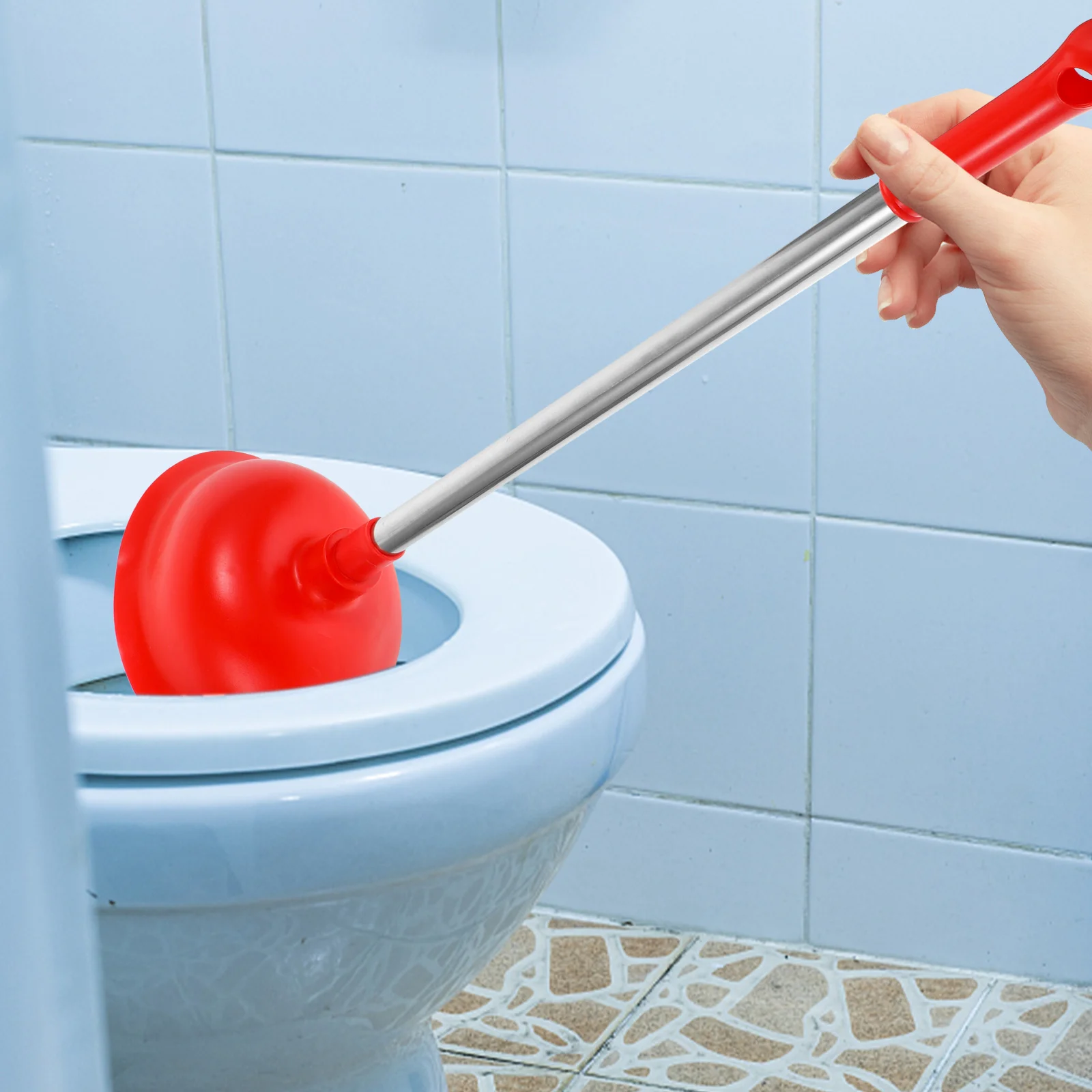 

1Pc Premium Suction Plunger Clogging Clean Tool For Bathroom Kitchen Home Hotel Durable Toilet Unclogger With Comfortable Handle