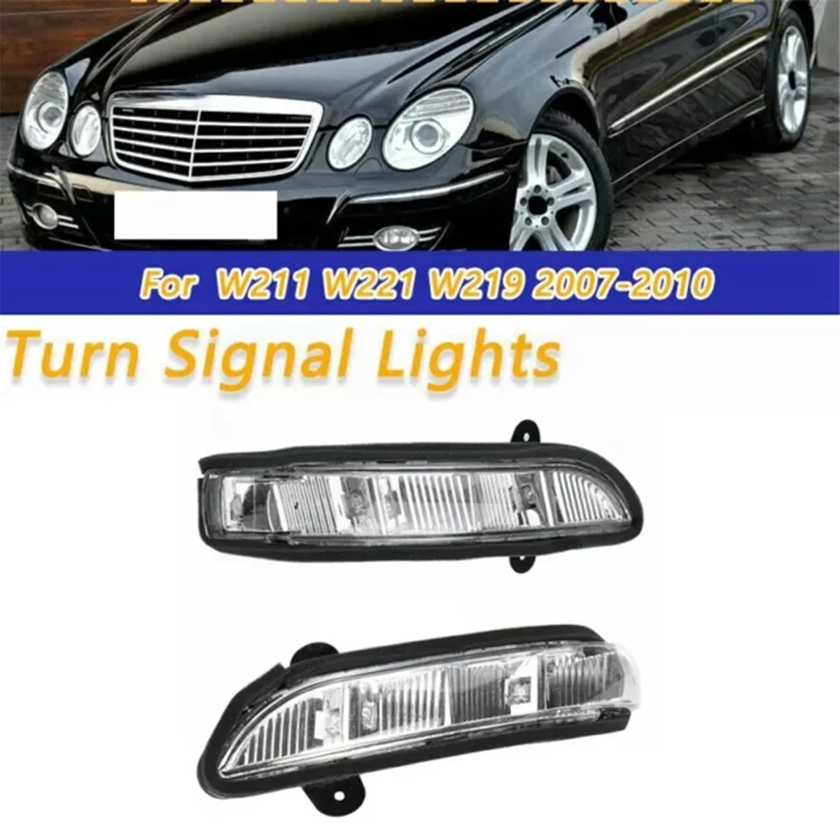 1 Pair Rearview Mirror Turn Side Lights Mirror Turn Signal Light for Mercedes Benz W211 W221 A2198200521 A2198200621