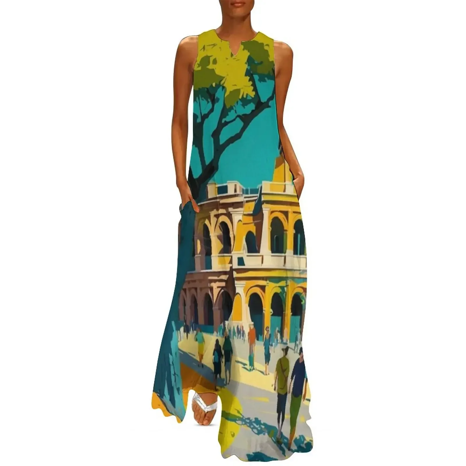 

Roman Colosseum Long Dress summer clothes for women summer dresses prom dresses long dress women Dress