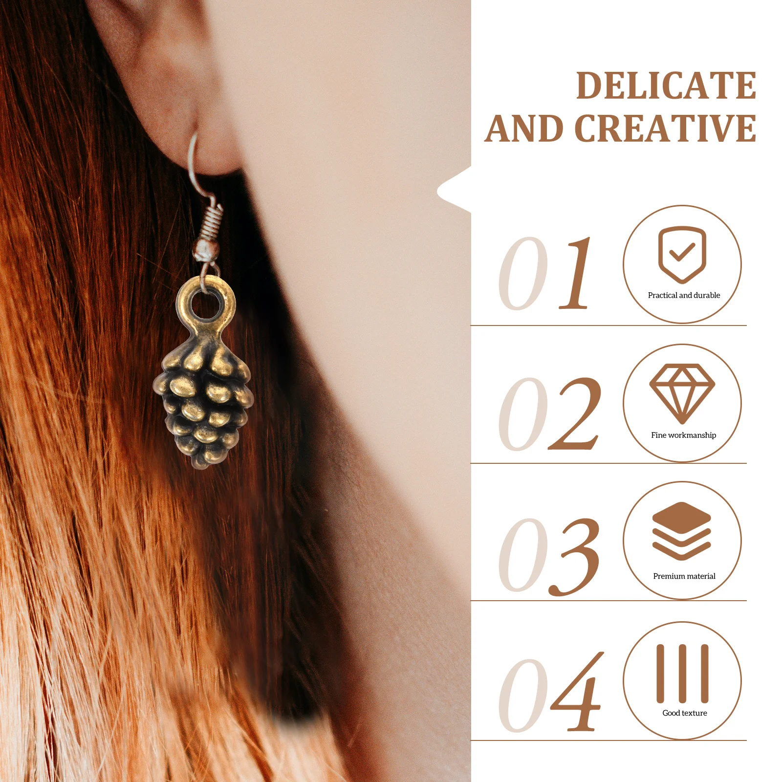 

60 Pcs Retro Pine Cone Pendant Charm Necklace Jewelry Bracelet Making Alloy Charms for Bracelets Man Hanging Ornaments