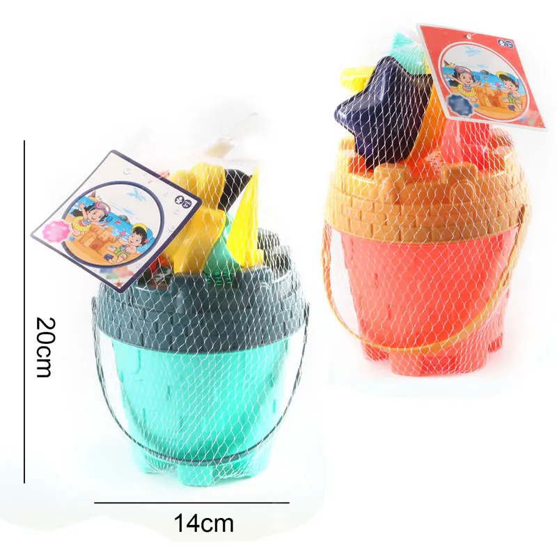 Beach Sand Toys Play Set for Kids with Bucket Watering Can Shovel Rake Sand Molds Outdoor Pool Toys Summer Digging Sand Game