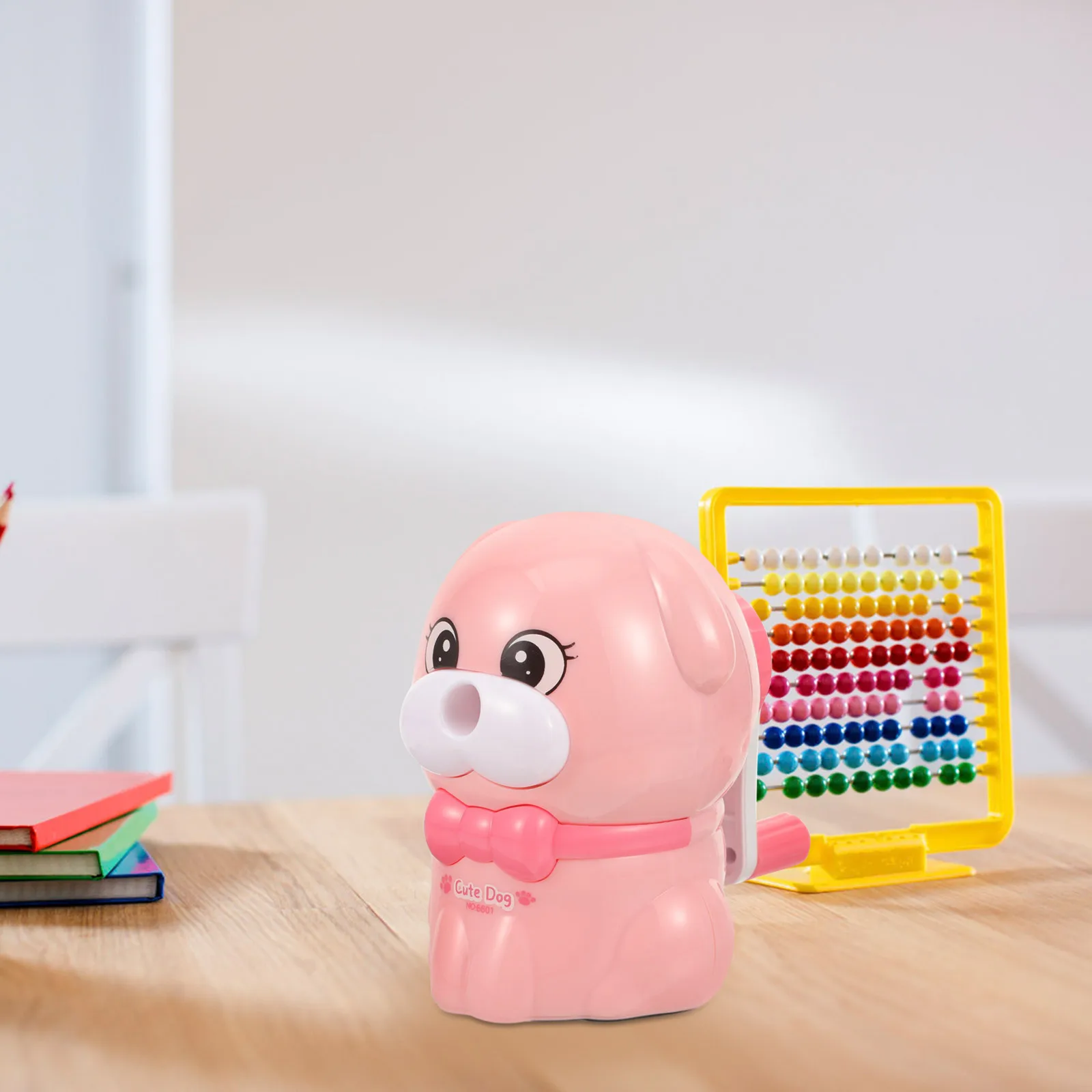 

Manual Cartoon Dog Pencil Sharpener Hand Crank School Supplies for Students Kids Portable Compact Sharpener with Storage Tray