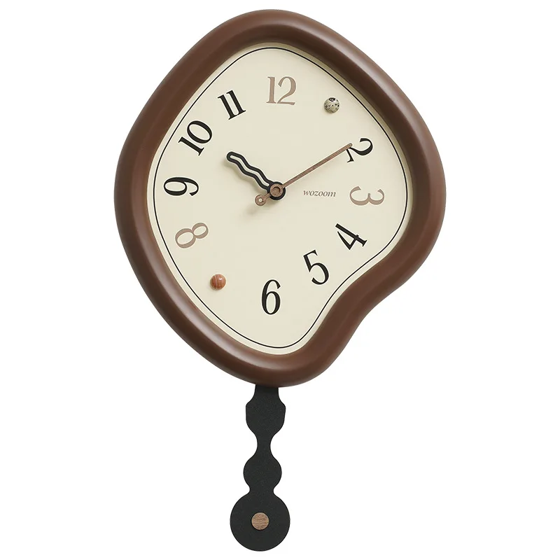 Non-drilled antique-style wall-mounted grandfather clock for living room- creative clock