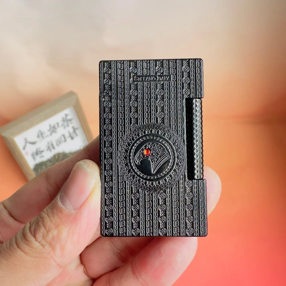 

Luxury brand custom lighter, black eagle design, crisp and loud sound, includes custom accessories.