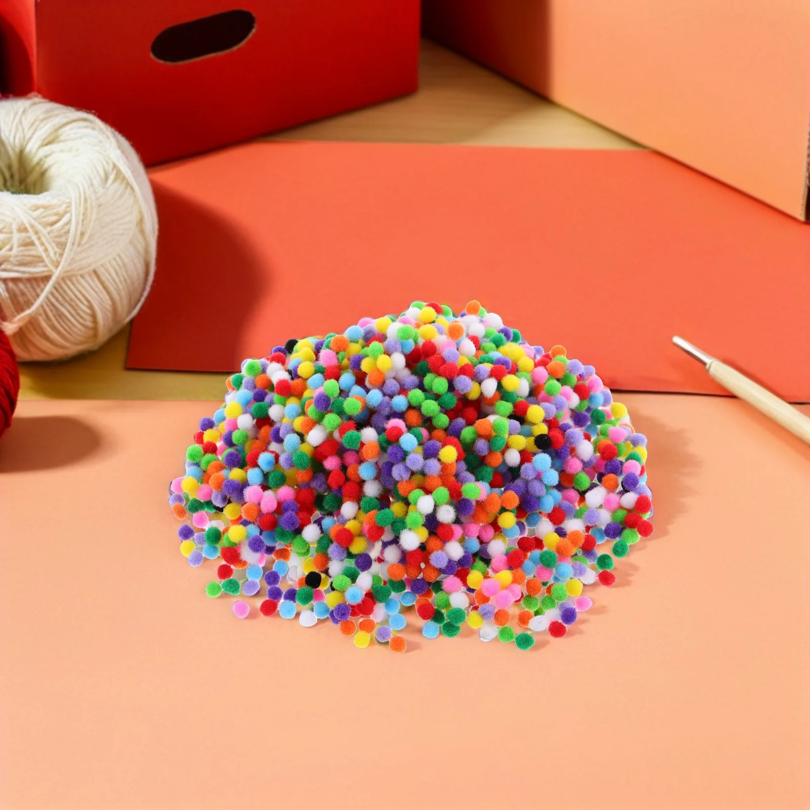 

2000Pcs Craft Pompoms Colorful Mini Pom Poms for DIY Projects Soft Decoration Supplies Festive Ornaments and Home Decor Pompom