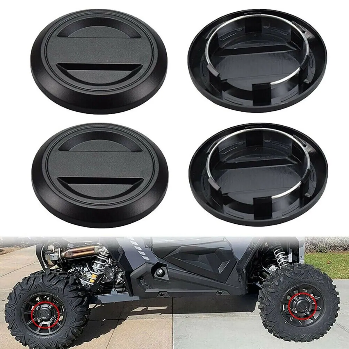 4Pcs Wheel Tire Rim Hub Center Cap Cover 1522872-655 for 2017+ RZR XP XP4 RS1 1000 Turbo /