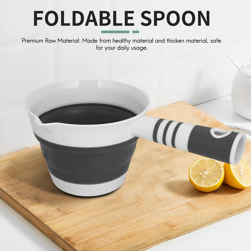 2 Pack Foldable Water Ladle, Collapsible Water Scoop Dipper, Folding Bath Spoon Ladle, Space Saving For Kitchen Bathroom