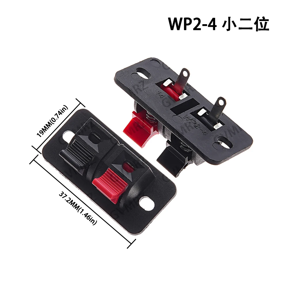 5PCS 4 12 6 8 Position Plastic WP-2-4 4-4 2/4/6 Positions Connector Terminal Push In Jack Spring Load Audio Speaker Terminals